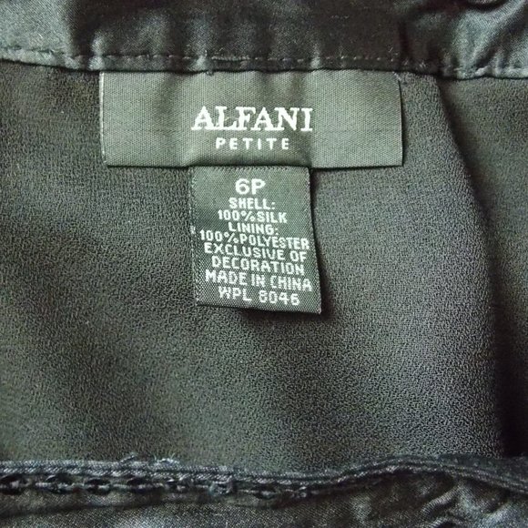 Vintage Alfani Black Silk and Silk Chiffon Skirt - Picture 7 of 7